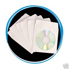 1000 CD DVD White Paper Sleeve with Clear Window and Flap Envelopes