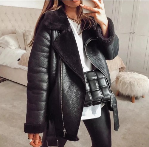 Zara black faux leather - zara,