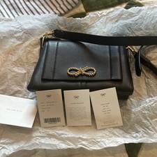 Anya Hindmarch Black Soft Leather Rope Bow Tote Bag Rare New