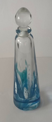 Okra glass perfume bottle - bottle, 7"