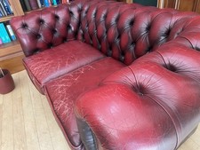 Vintage Oxblood Leather Chesterfield 2 & 1 Seaters