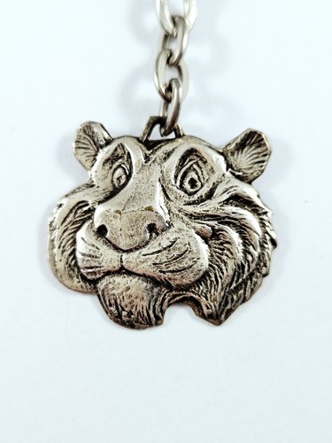 Vintage metal keychain tiger - vintage,