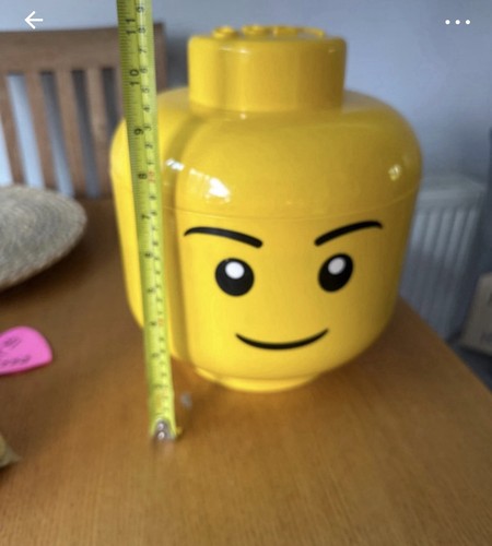 Lego head storage box yellow - storage,