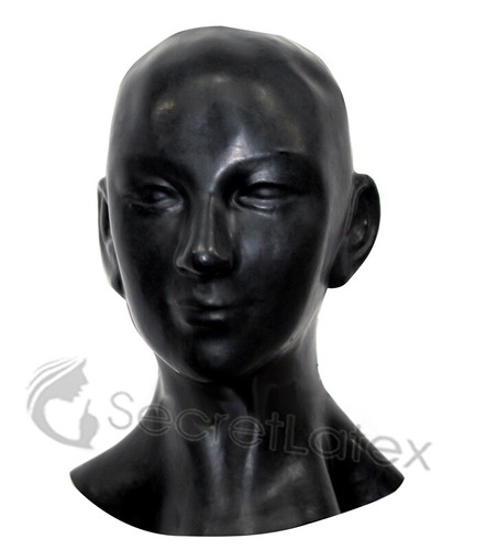 Black latex hood - black, rubber