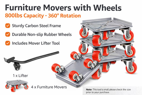 Furniture movers with - with, wheels