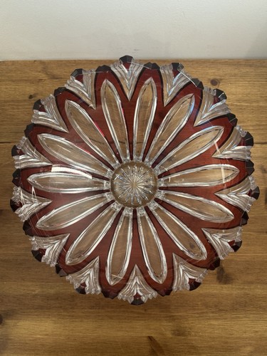 Vintage cranberry red cut - red,