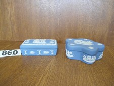 2 x Wedgwood Jasper Ware Blue