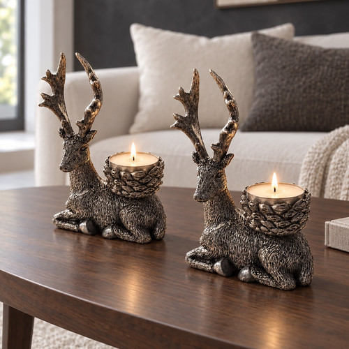 Christmas stag candle holder - christmas,