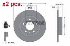 X2 PCS REAR BRAKE DISC ROTOS X2 PCS SET 92186403 TEXTAR I