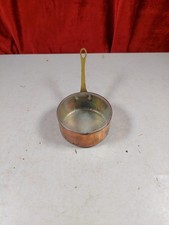 Vintage French Small Copper Pan With Riveted Brass Handle