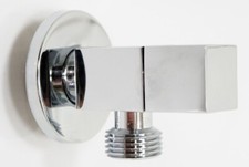  Square brass shower wall elbow outlet with valve on/off