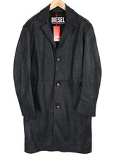 DIESEL L-Coat-CRK L Mid-Length Jacket Men's Lambskin Buttoned Leather Lapel