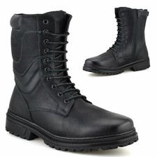 Mens Warm Fur Zip Up Military