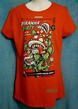 Pyranha Party Red Fitted Womens XL Teefury Mario Bros Little Shop of Horrors NES