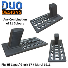 Airsoft Pistol Display Stand for Hi-Capa, Glock 17 and Marui 1911. 2 Tone.