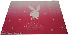 PLAYBOY DREAMING BUNNY PILLOWCASE PAIR HEARTS PINK WHITE GREY SPECKLE HOUSEWIFE