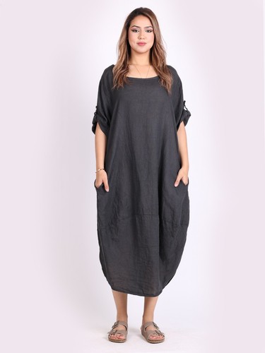 Lagenlook linen cocoon dress - lagenlook,