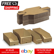 Corrugated Cardboard Storage Bins, Cardboard Tote Shelf Boxes Storage Bins S/M/L