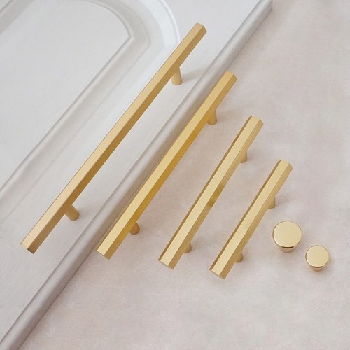 Hexagon pull brass dresser - hexagon,