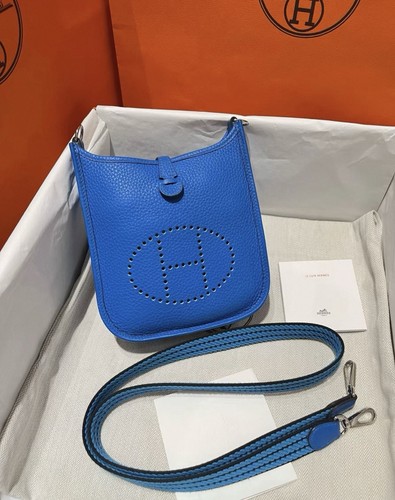 Hermes evelyne blue - blue, leather