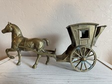 Vintage Brass Horse And Cart -