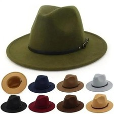 Wide Brim Wool Felt Fedora