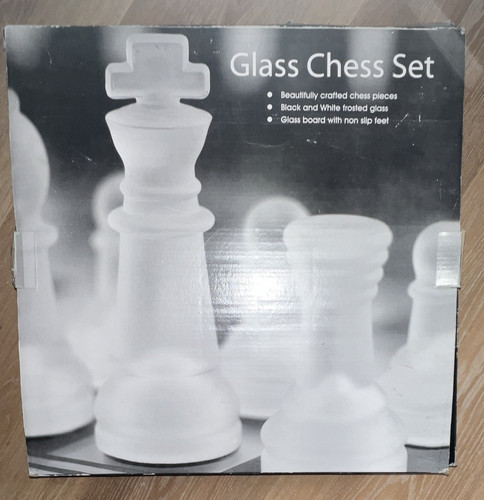 Glass chess set with - glass, black