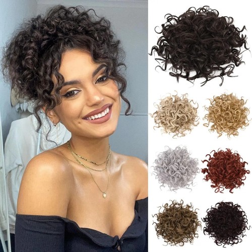 Curly real human - real, bun