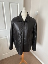 Men’s Black Calvin Klein Leather Bomber Jacket Size XL