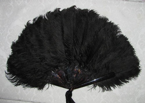 Antique victorian fan black - antique,