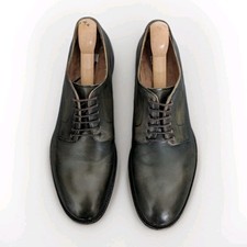 PAUL SMITH UK 9.5 Dark Green Leather Burnished Oxfords Formal Dress Shoes 
