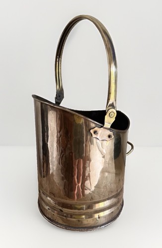 Vintage brass coal scuttle log - brass,