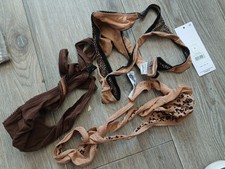 Job lot - 3 Pairs ladies mixed leopard print thongs knickers 14 *George