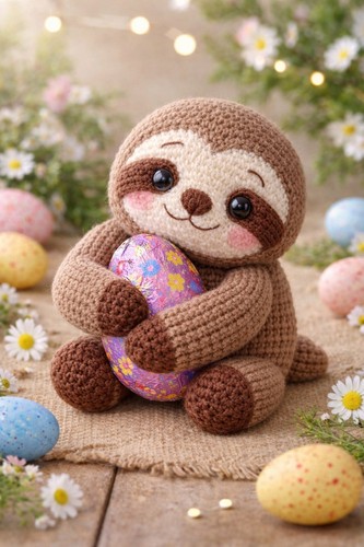 Knitted knitting sloth - knitting,