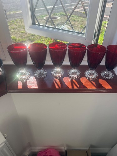 Glasses lot cranberry glass - glasses,