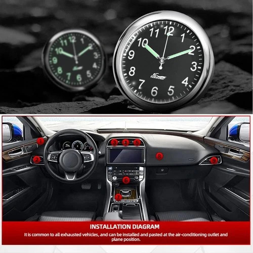 Mini car quartz clock luminous - mini,