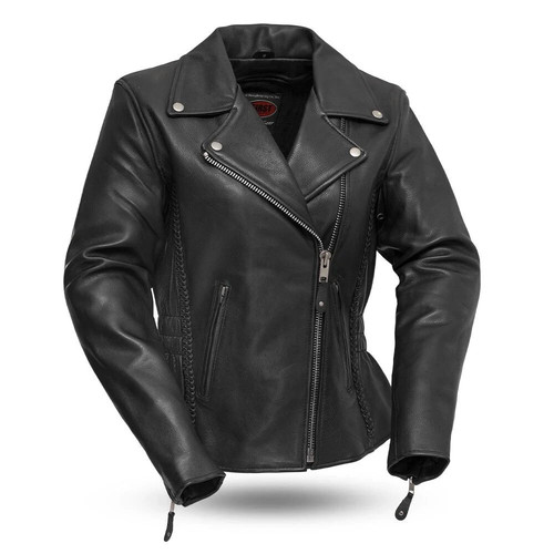 Ladies black hourglass leather - black,