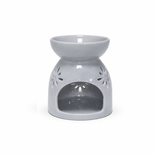 Modern grey ceramic wax burner - grey,