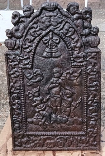 Vintage antique cast - iron, fire