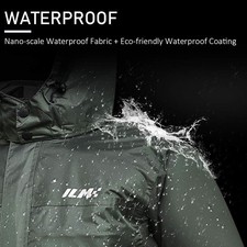 ILM Motorcycle Rain Suit Waterproof Men 2 Set Jacket and Trousers Motorbike