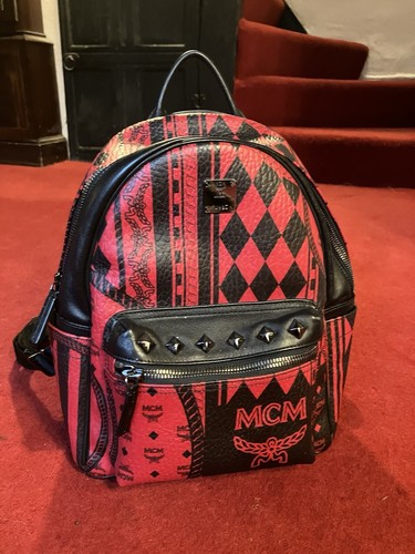 Mcm leather studded backpack - mcm,