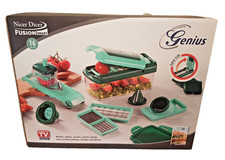 NEW★GENIUS NICER DICER FUSION SMART 16pcs Fruit Vegetable Cutter Vegetable V Slicer