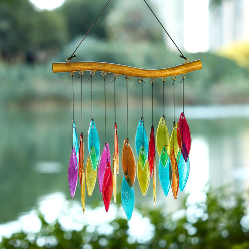 Glass wind chime 21in long - 21in,