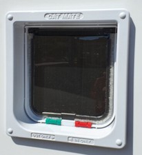 White PVC uPVC Door Replacement Panels With Built In Cat/Dog Flap 