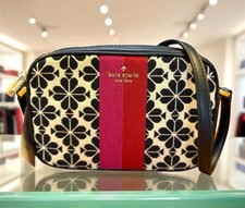 Kate Spade Flower Jacquard Camera Bag Black Cream Multi, MSRP: $279