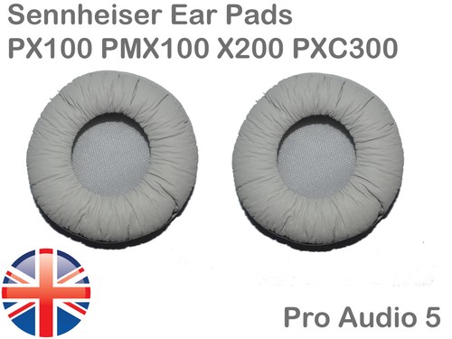 Grey leather ear pads - leather,