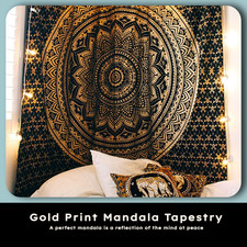 Large Black Gold Mandala Wall