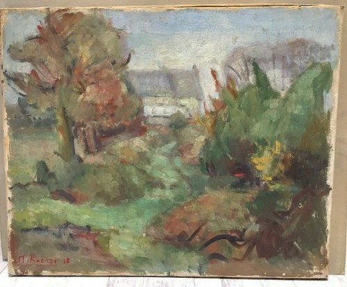 Old oil canvas signed and - old,