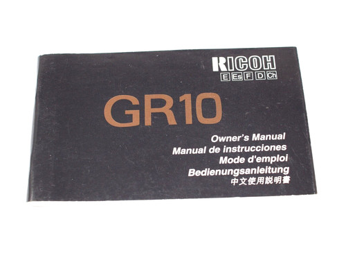 Ricoh gr10 camera - camera, instruction