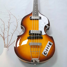 hofner Beatle Style Violin Shape Sunburst 4String Electric Bass Guitar HH Pickup